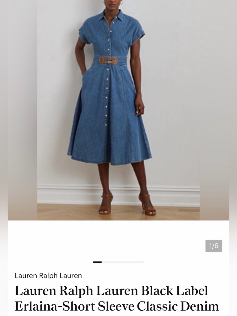 Lauren Ralph Lauren Blue Denim A-Line Shirt Dress